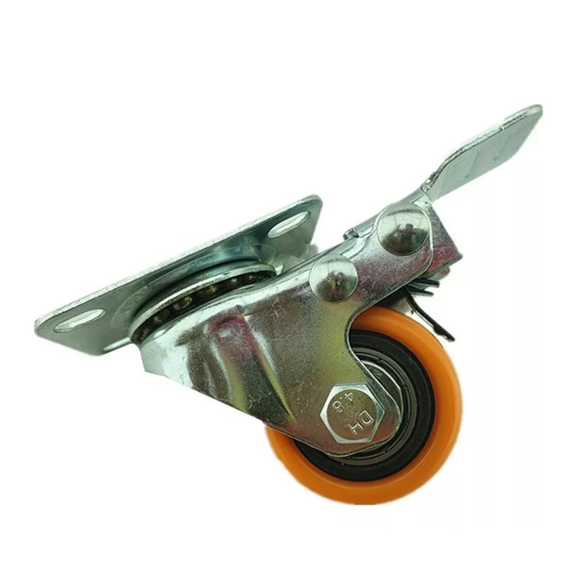 GENERICO - Rueda Naranja Giratoria Con Freno 1.5 Pulgadas