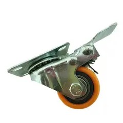 GENERICO - Rueda Naranja Giratoria Con Freno 1.5 Pulgadas