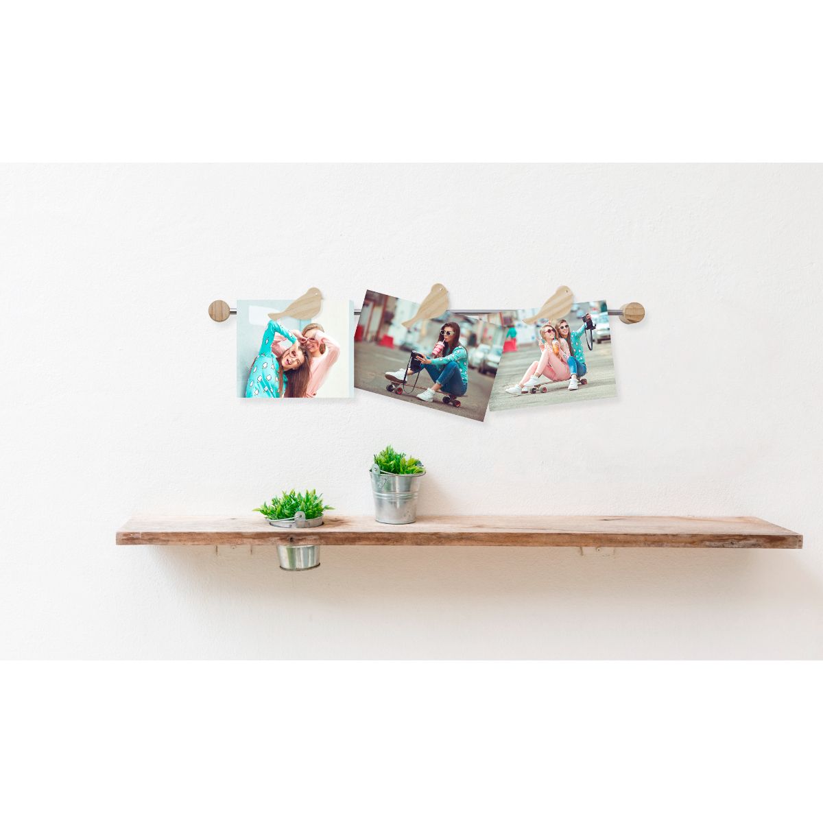 BALVI - Porta Foto Iman X3 Metal Madera Balvi