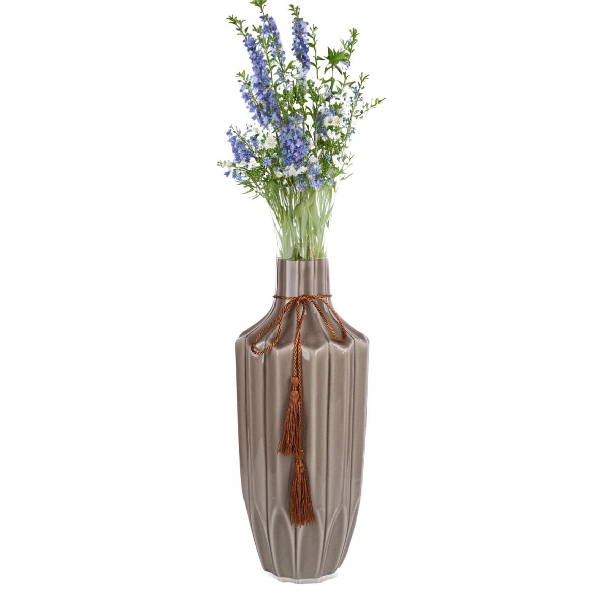 HOME ESSENTIALS - Florero Cerámica Brown 36x16 Cm