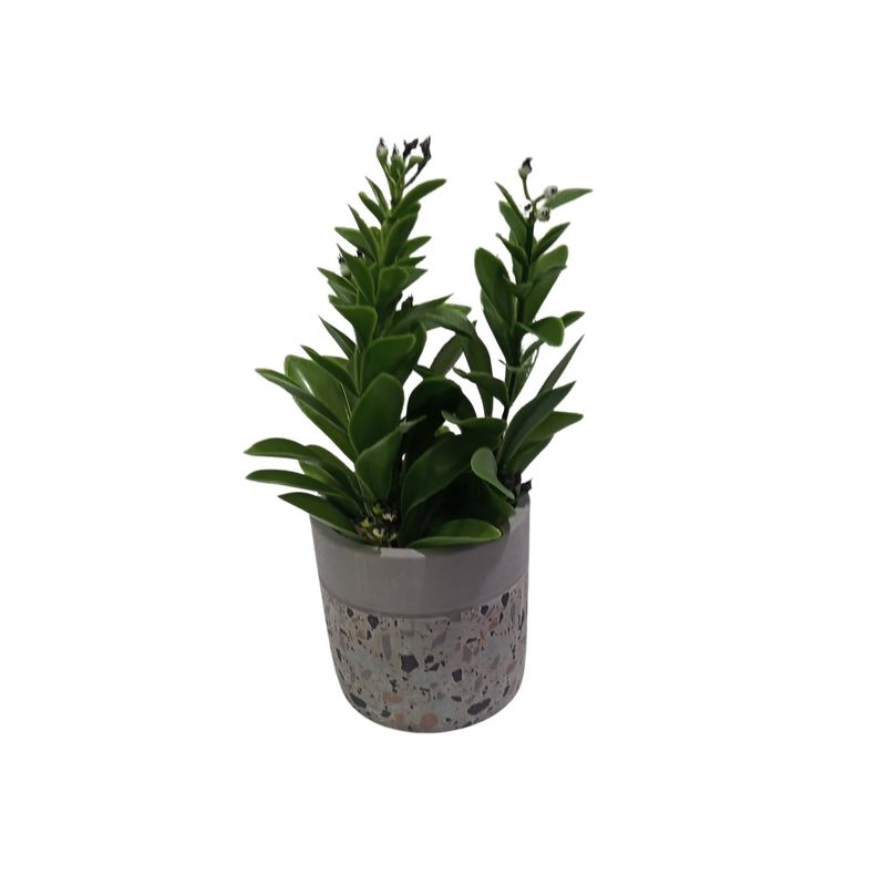 SOHOGAR - Planta Artificial Maceta Cemento 23 Cm