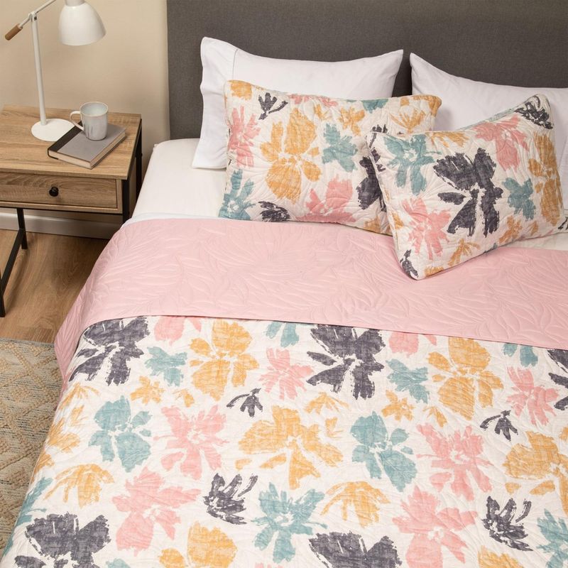 CASATUA - Cubrecama Cobertor Quilt Reversible Estampado King SuperKing