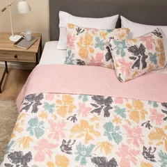 CASATUA - Cubrecama Cobertor Quilt Reversible Estampado King SuperKing