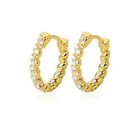 GENERICO - Delicados Aros Argolla Dama Plata Esterlina Con Baño Oro