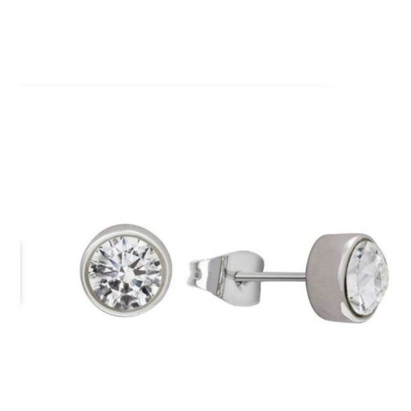 GENERICO - Aro Punto Luz Pequeño 5 Mm Plata Ley 925  Mas Estuche