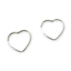 GENERICO - Aro Argolla Corazón Plata Italiana 925 Mas Estuche
