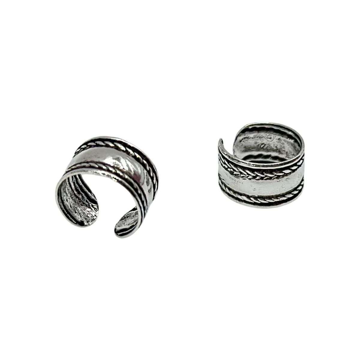 GENERICO - Aros Argolla Bidu Plata Fina Envejecida Ley 925 + Caja