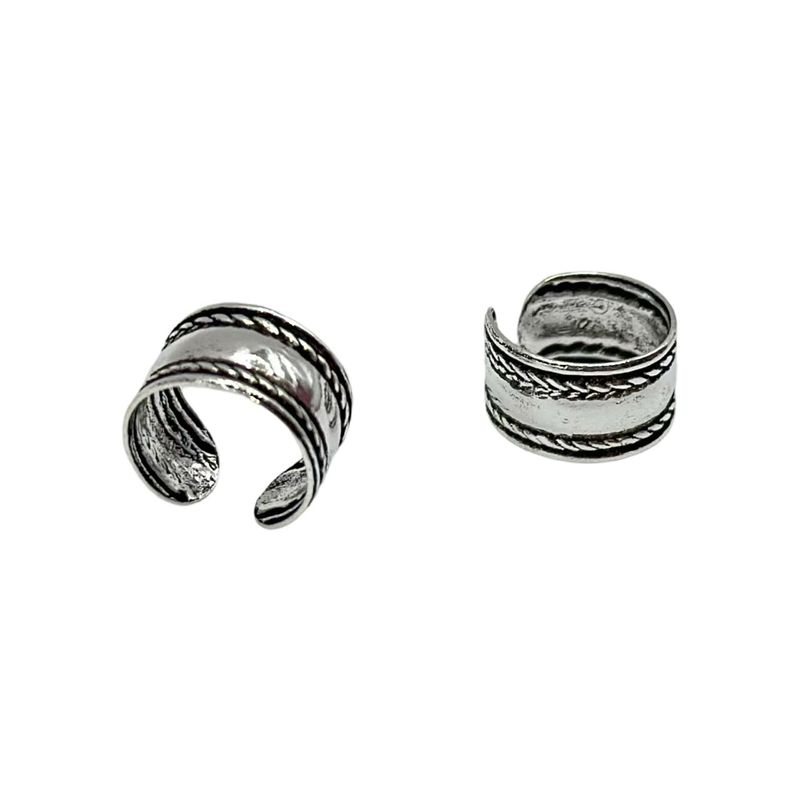 GENERICO - Aros Argolla Bidu Plata Fina Envejecida Ley 925 + Caja