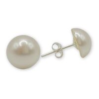 Aros Media Perla Blanca 10 Mm Plata Italiana 925 Mas Caja