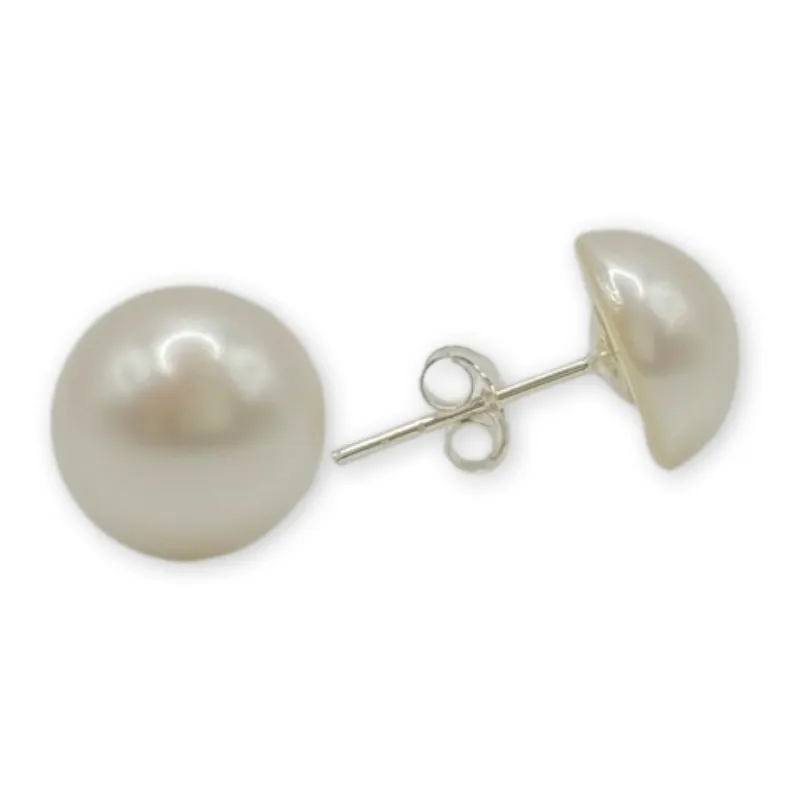 GENERICO - Aros Media Perla Blanca 10 Mm Plata Italiana 925 Mas Caja