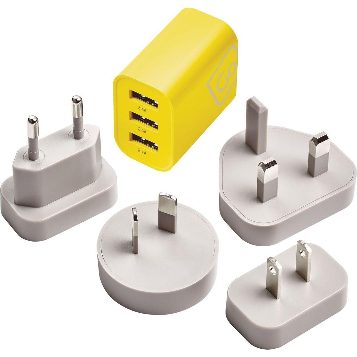 GO TRAVEL - ADAPTADOR UNIVERSAL CON 3 PUERTOS USB-A 2.4A
