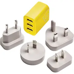 GO TRAVEL - ADAPTADOR UNIVERSAL CON 3 PUERTOS USB-A 2.4A
