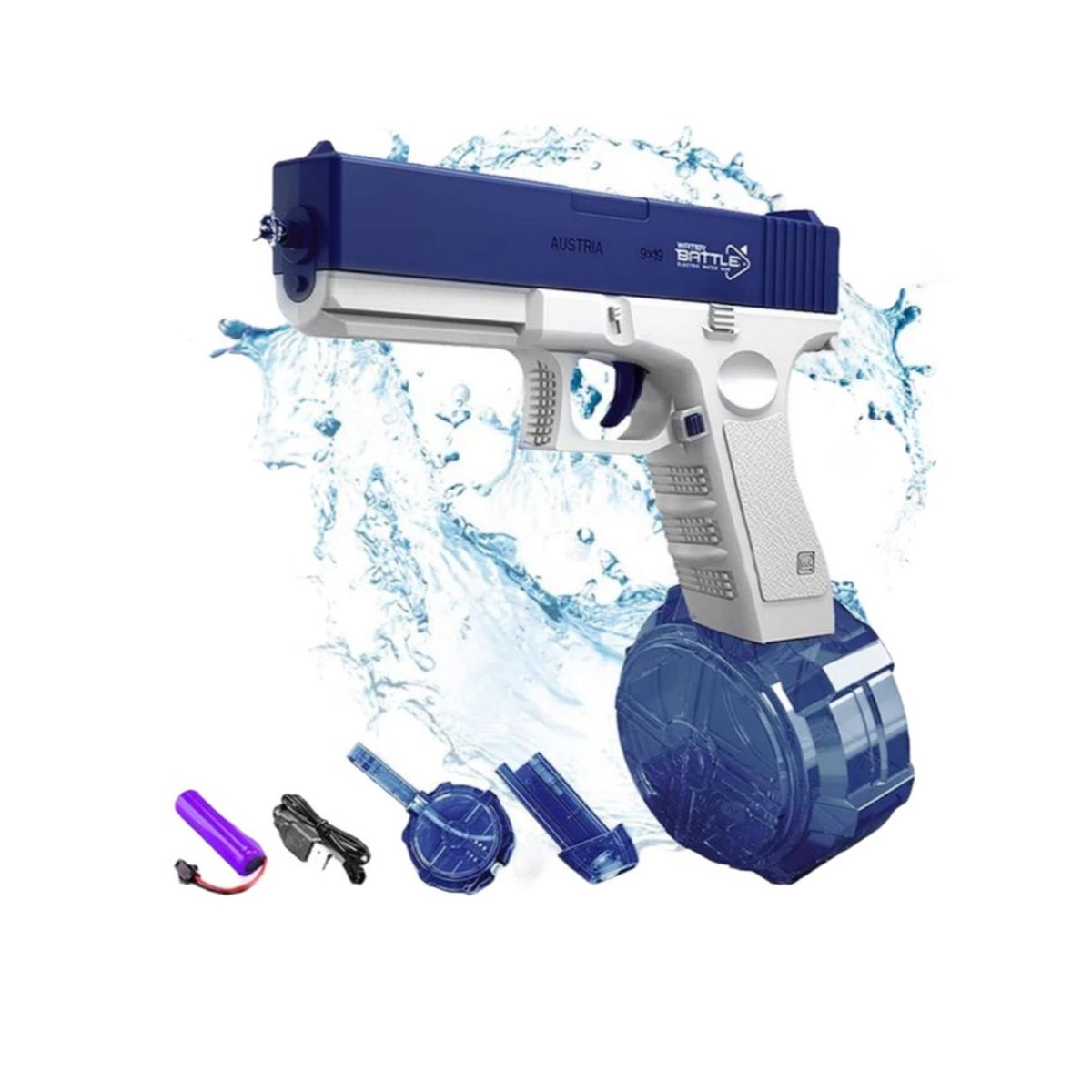 AUCKLAND OUTDOOR - Pistola De Agua Electrica Glock Alta Capacidad Lanza Agua