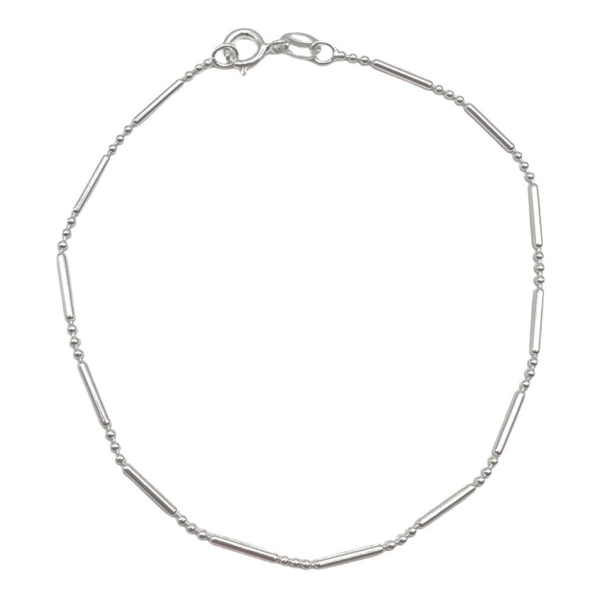 GENERICO - Pulsera Rayita Punto Delgada Plata Ley 925 +caja