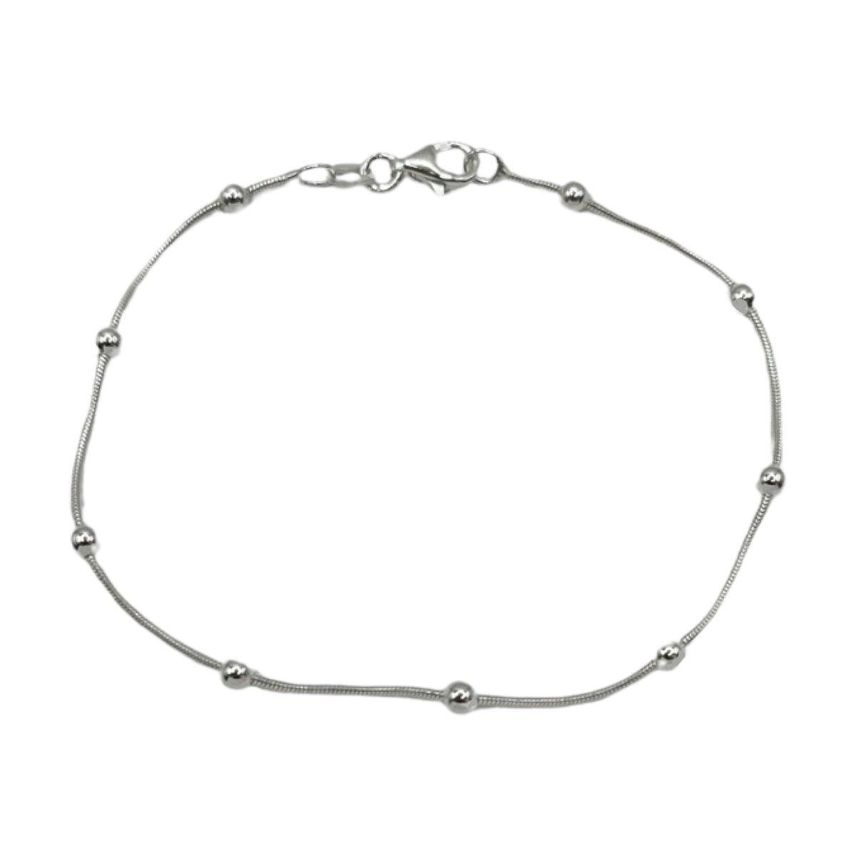 GENERICO - Pulsera Cola De Topo Esferas Bolita  Plata Ley 925 +caja.