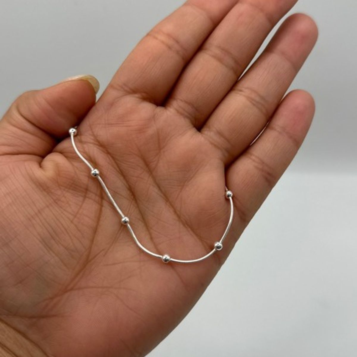 GENERICO - Pulsera Cola De Topo Esferas Bolita  Plata Ley 925 +caja.