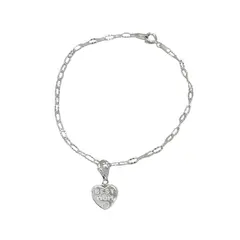 GENERICO - Pulsera Mamá Corazón Regalo Best Mom Madre Plata 925 +caja
