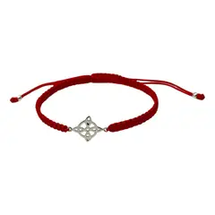 GENERICO - Pulsera Nudo De Bruja Hilo Rojo Protección Plata 925 Caja