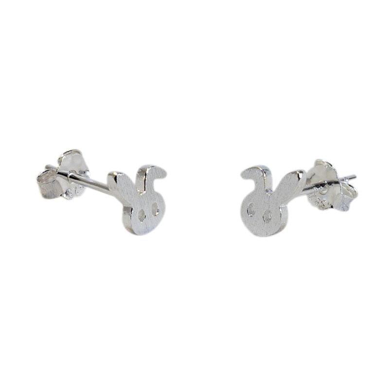 GENERICO - Aros Conejito para niña, plata 925 - Azul Zafira