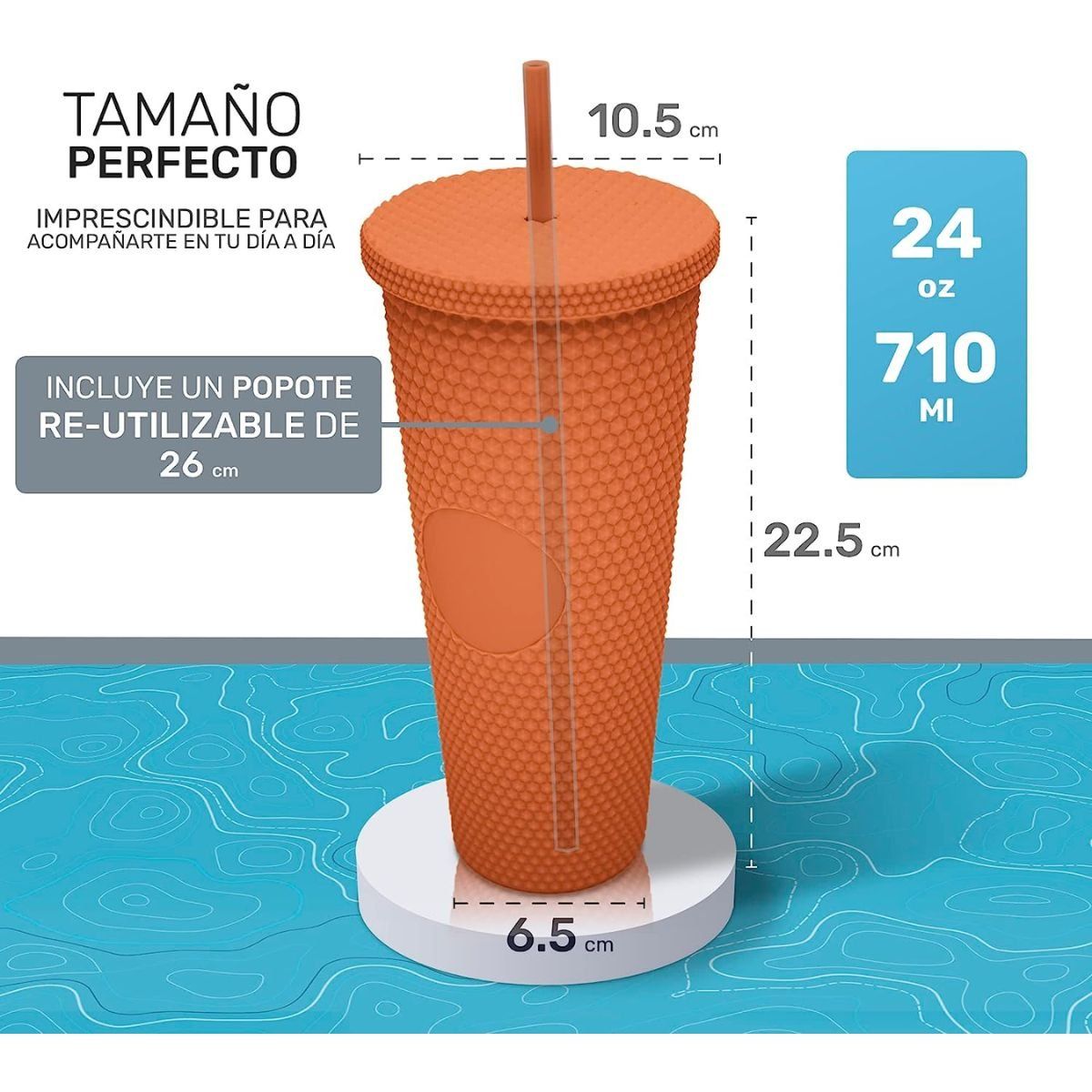 KEEP - Vaso Tumbler Venti Con Bombilla 710ml Keep Naranja - Naranjo