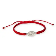GENERICO - Pulsera Hilo Rojo Virgen De Los Rayos Ajustable Plata 925