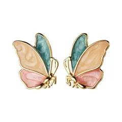 GENERICO - Aros Mariposa Multicolor, plata 925 y baño de oro - Azul Zafira