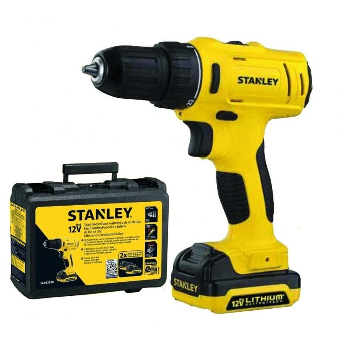 STANLEY JR - Taladro Inalámbrico 12v  Scd12s2k.