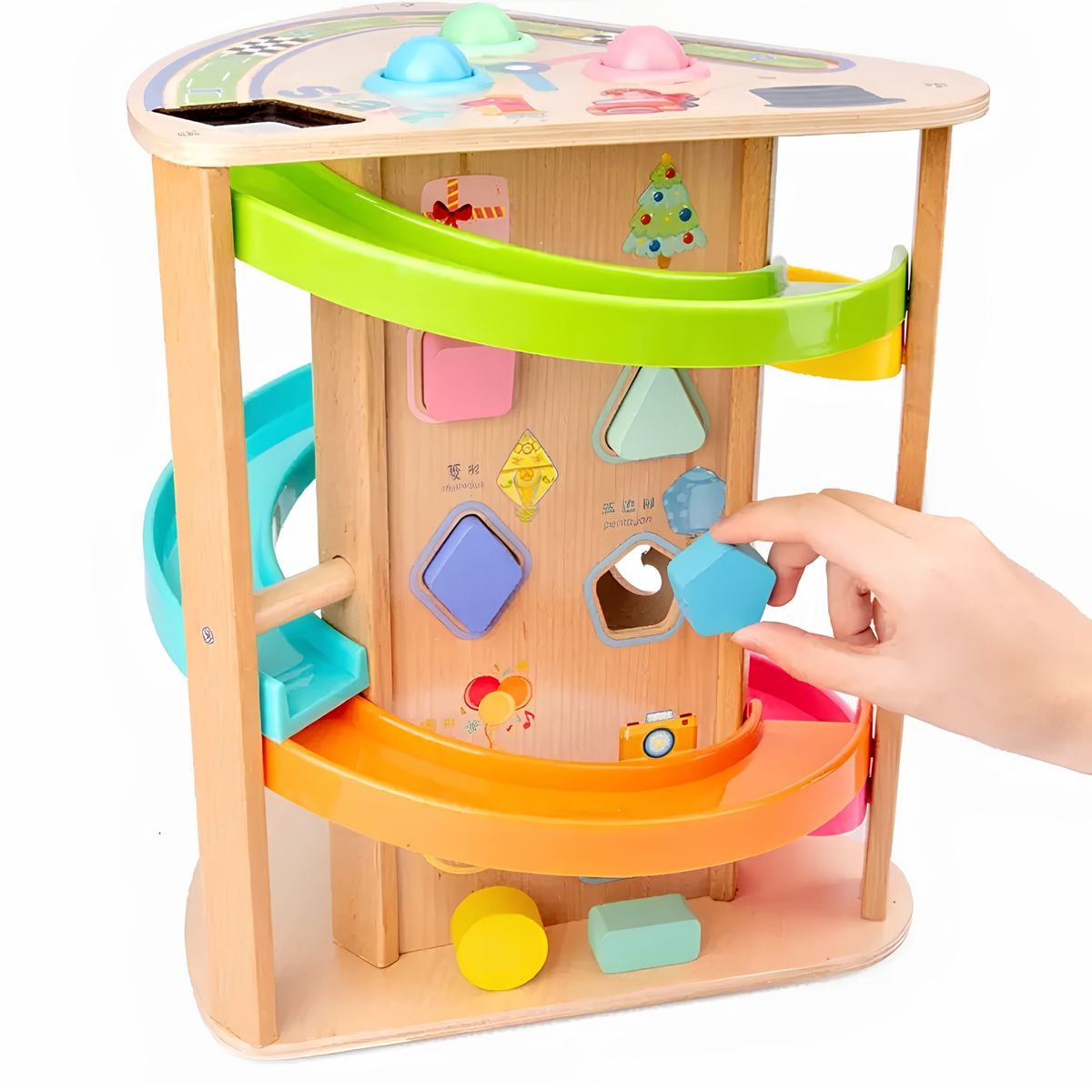 COBABY - Rotonda didactica para caída y encaje madera montessori