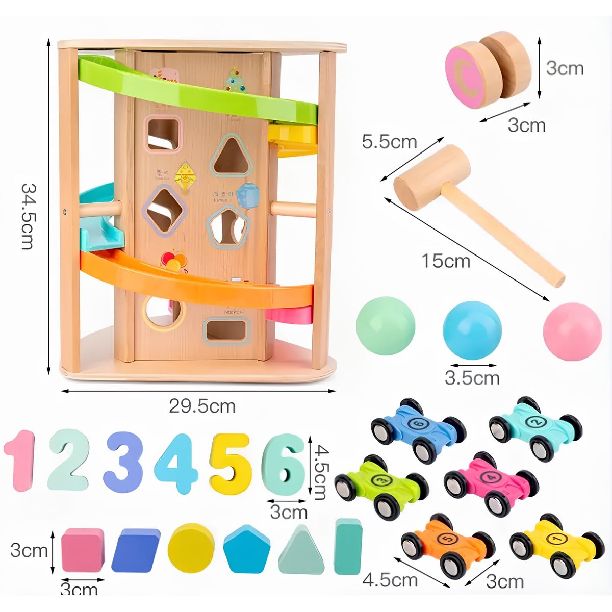COBABY - Rotonda didactica para caída y encaje madera montessori