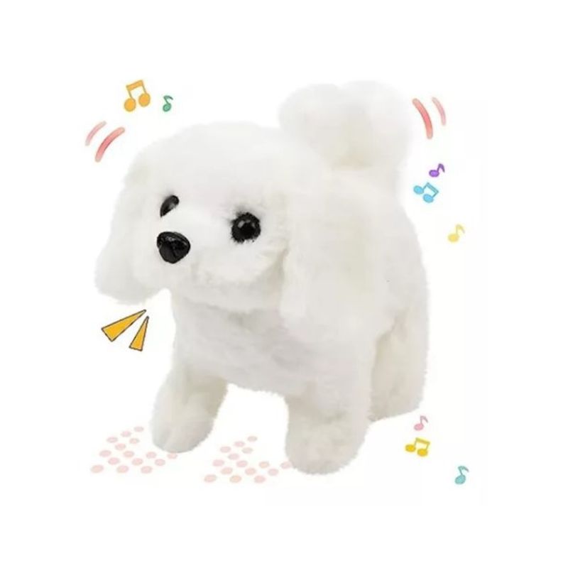 GENERICO - Perrito Peluche Interactivo Electrónico Mueve y Ladra Blanco
