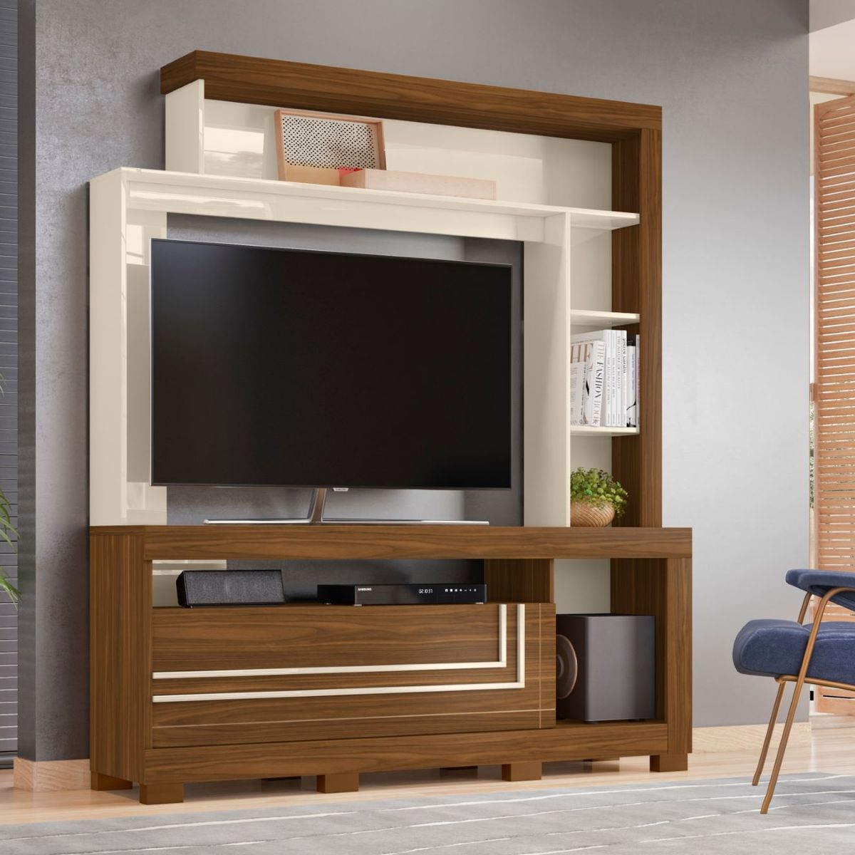 TAHUARI - Estante Nice Freijo off white