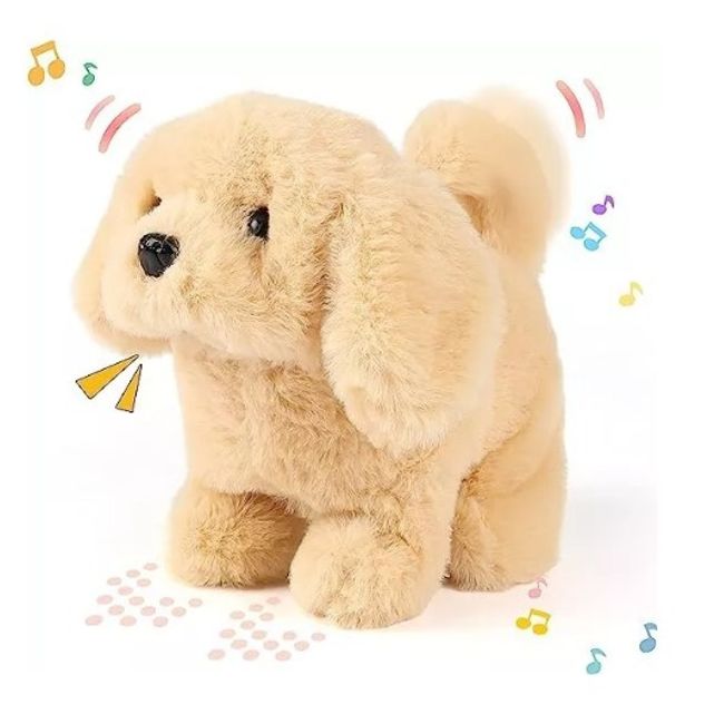 GENERICO - Perrito Peluche Interactivo Electrónico Mueve y Ladra Beige