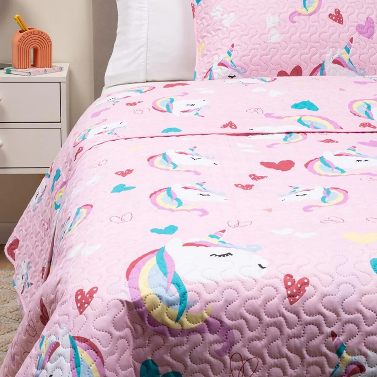 CASATUA - Cubrecama Cobertor Quilt Niña Niño +funda Almohada 1,5 Plaza