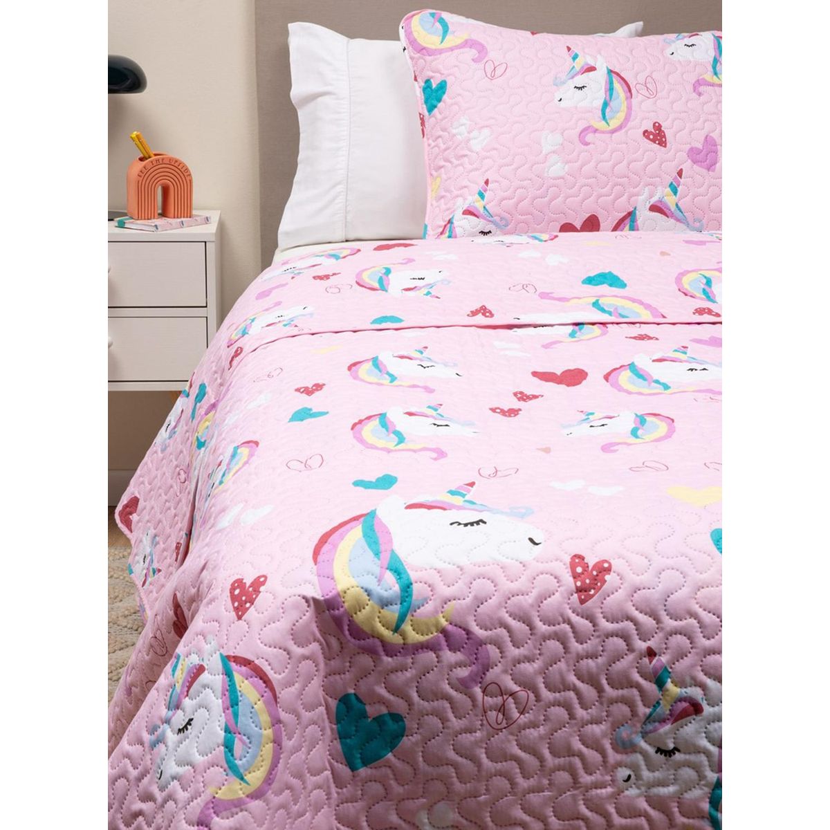 CASATUA - Cubrecama Cobertor Quilt Niña Niño +funda Almohada 1,5 Plaza