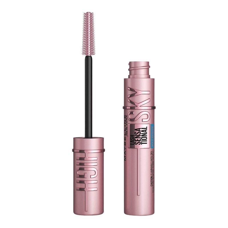 MAYBELLINE - Maybelline Máscara de pestañas Lash Sensational Sky High A Prueba De Agua Muy Negro.