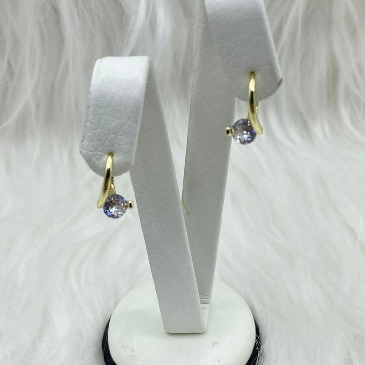 GENERICO - Aros Argolla Punto De Luz Plata S925 Baño En Oro Caja Regalo