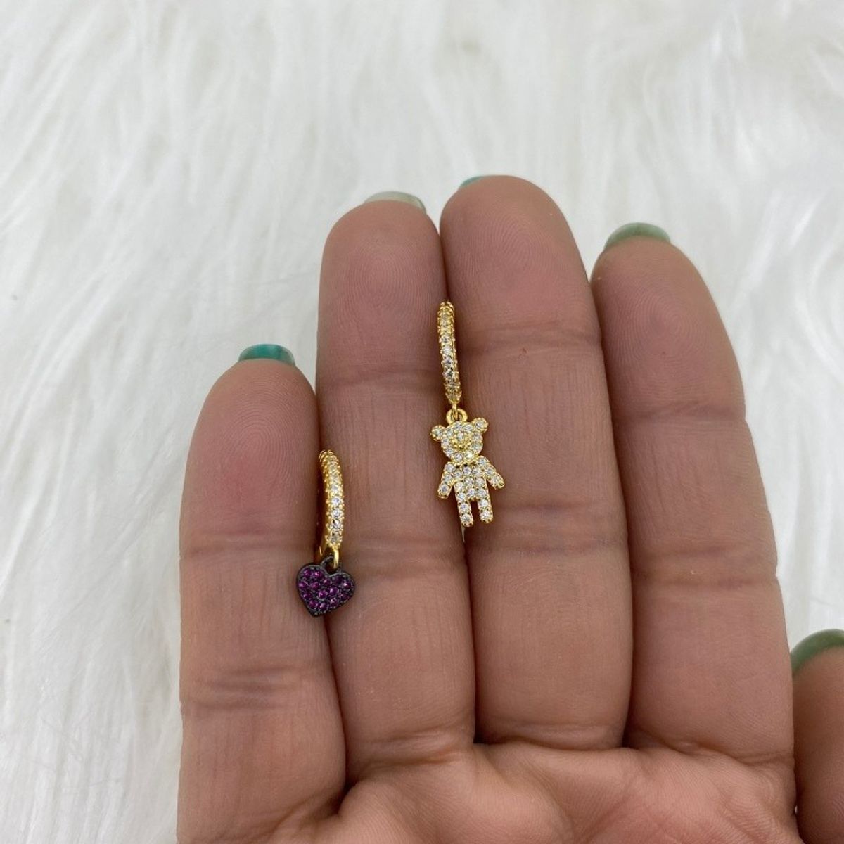 GENERICO - Aros Dama Argolla Niña Corazón  Plata S925 Baño Oro + Caja