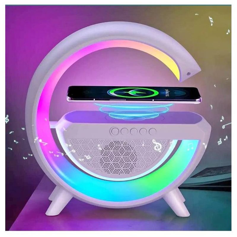 GENERICO - Parlante Cargador Inalámbrico RGB 4 en 1 Rainbow Light