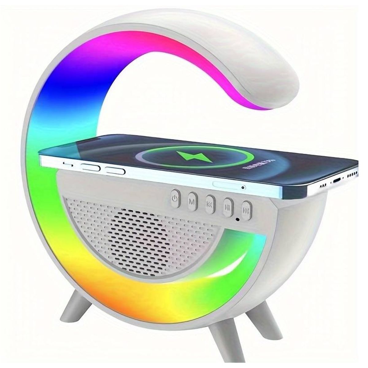 GENERICO - Cargador Inalámbrico Lampara G Mesa Inteligente RGB Parlante