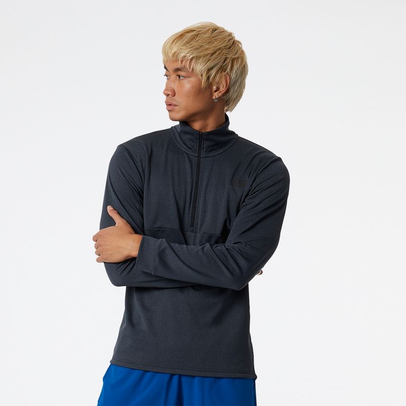 NEW BALANCE - Polerón Running Hombre New Balance Tenacity Quarter Zip Negr