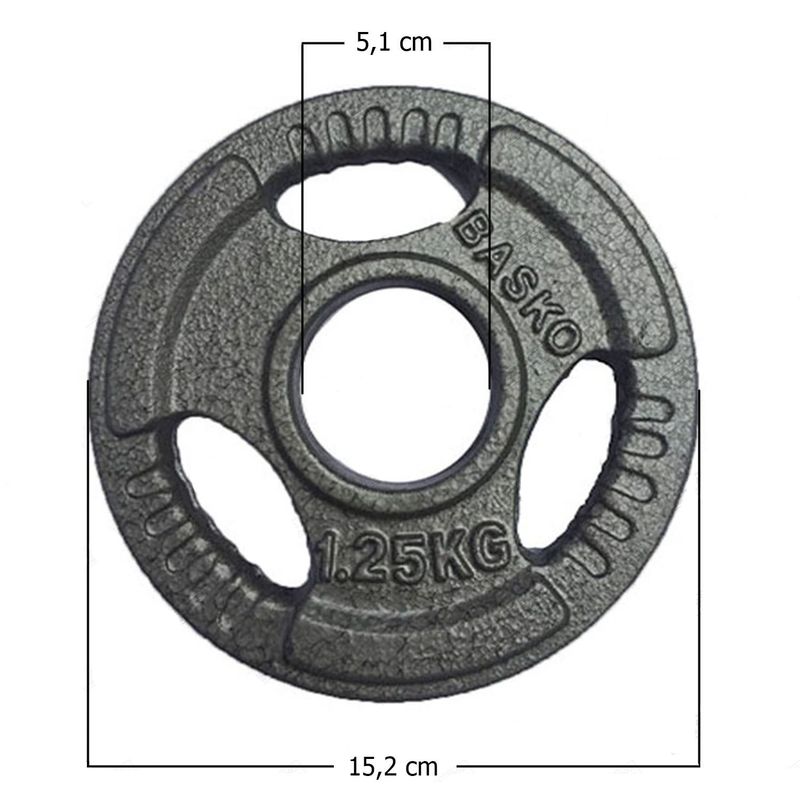 BASKO FITNESS - Fitness Discos Olimpicos Acero Par 1,25 Kg