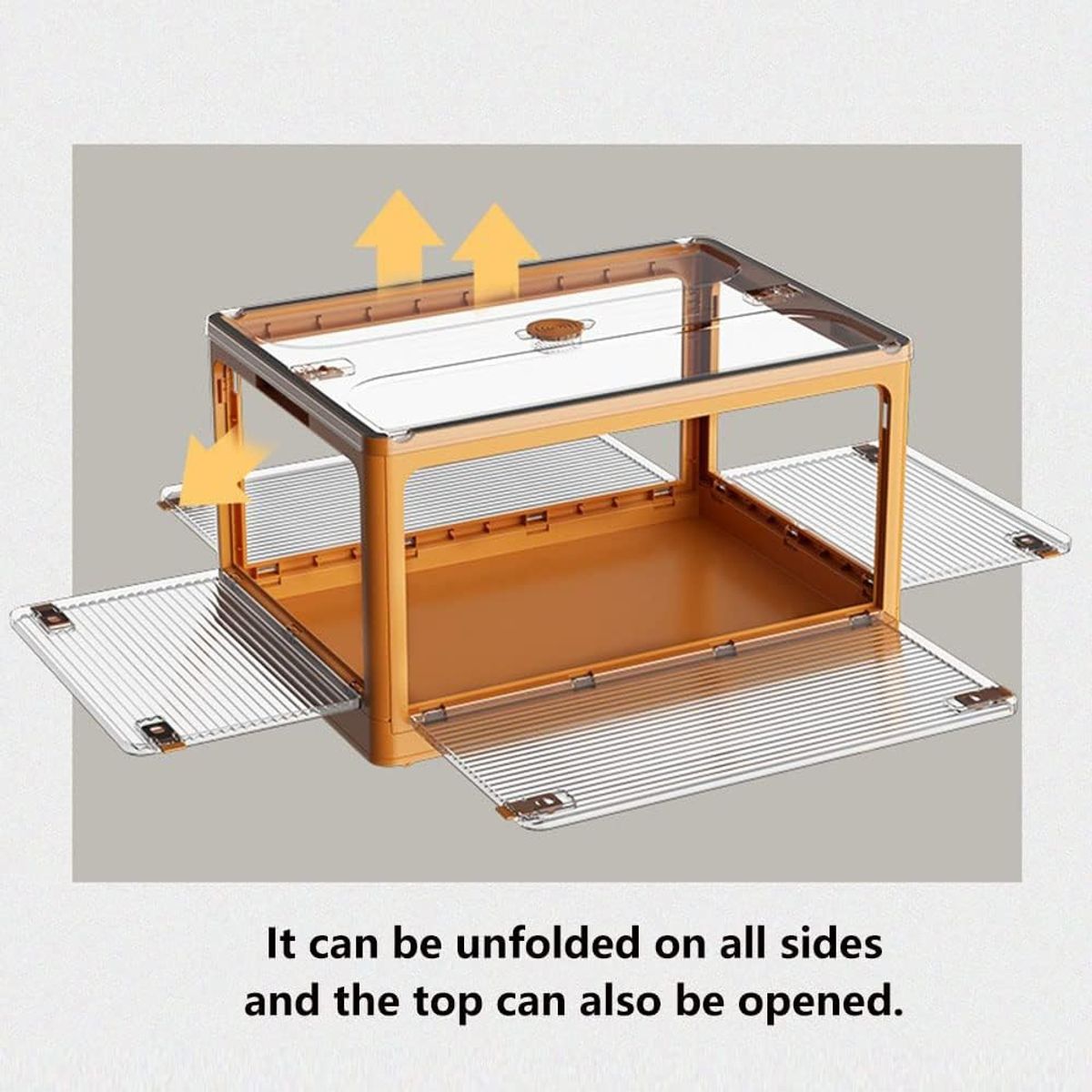 GENERICO - Caja de almacenamiento plegable con ruedas apilable Grande