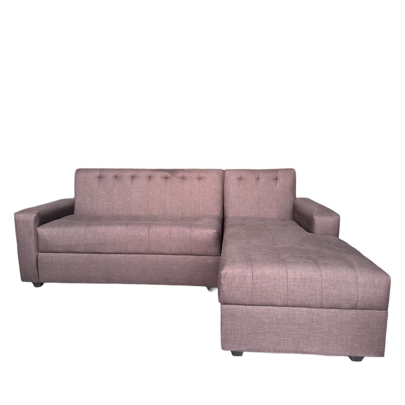 GENERICO - Sofa Seccional L Sillón Modelo Georgia Café Lino