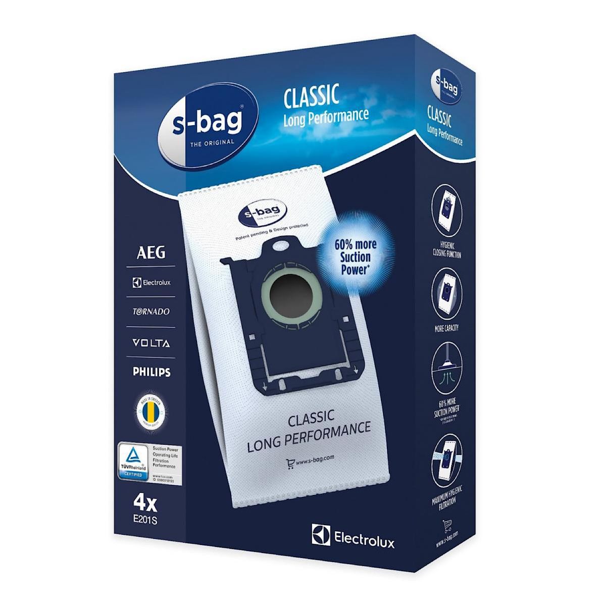 ELECTROLUX - Pack 4 Bolsas Para Aspiradora Electrolux E201s