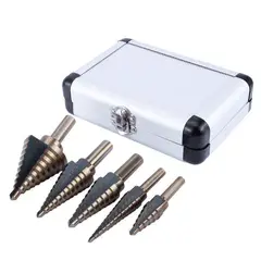 EVERSO - Set 5 Brocas Hss Cónicas Cobalto Carburo + Caja De Aluminio