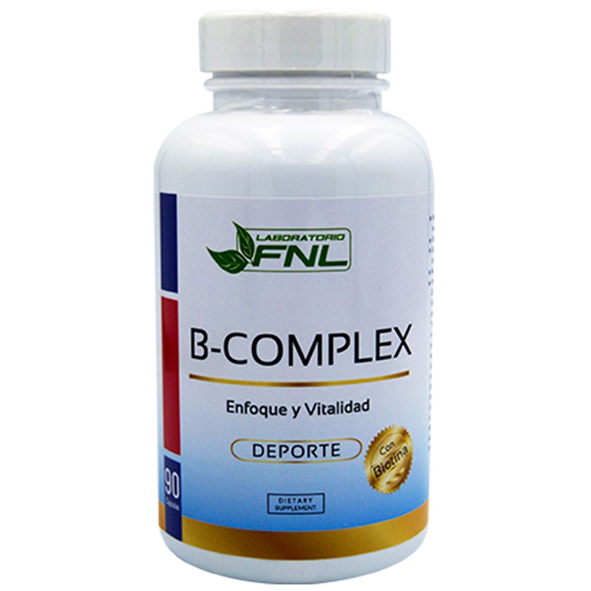 FNL - Vitamina B Complex 90 Cap 580mg Rivoflavina B3 B5 B6 B9 B12.