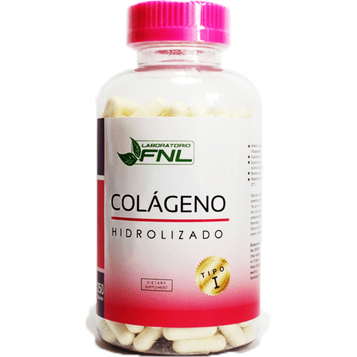 FNL - Colageno Hidrolizado 250 Cap Mejor Piel Cabello Uña.