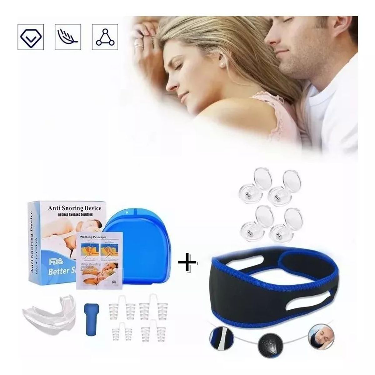 KUANGYE - Set De Productos Anti-ronquidos De Silicona 10 Pack.