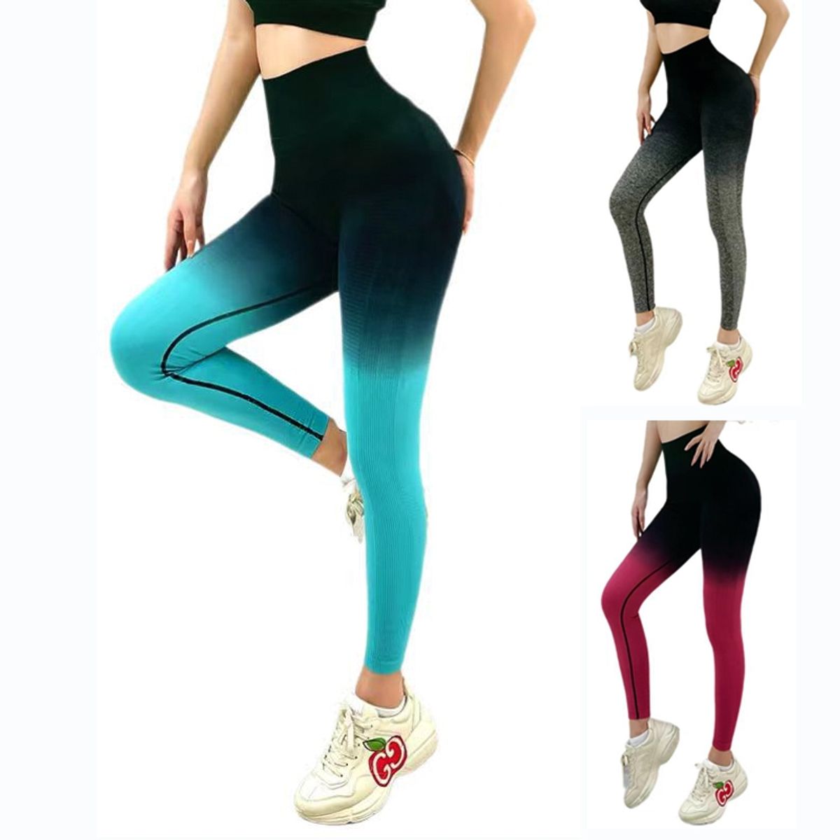 EVERSO - Pack 3 Pantalones Yoga Leggings Deportivos De Cintura Alta Para Mujer