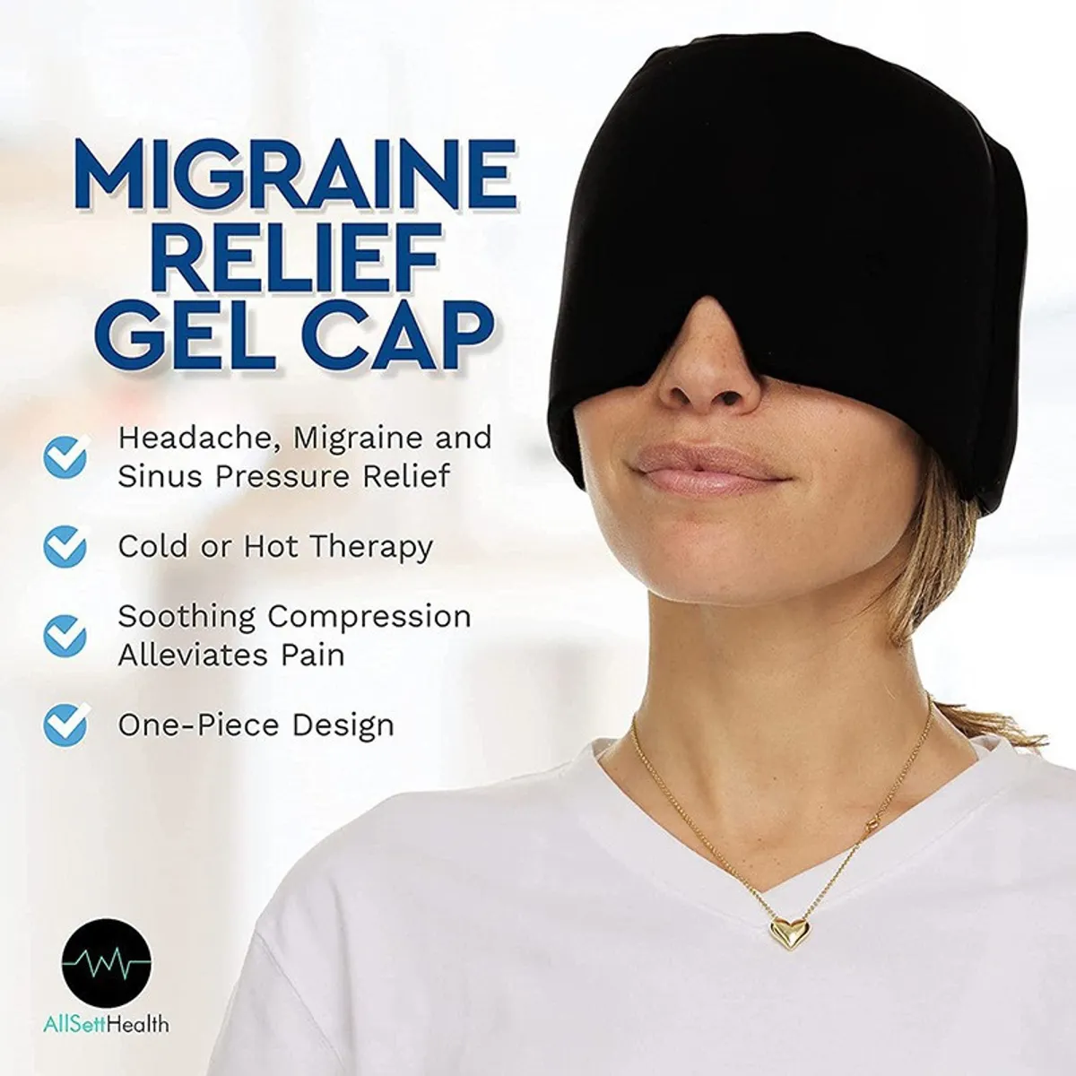 KUANGYE - Gorro De Gel Alivio De Migraña Terapia De Frío Dolor Cabeza